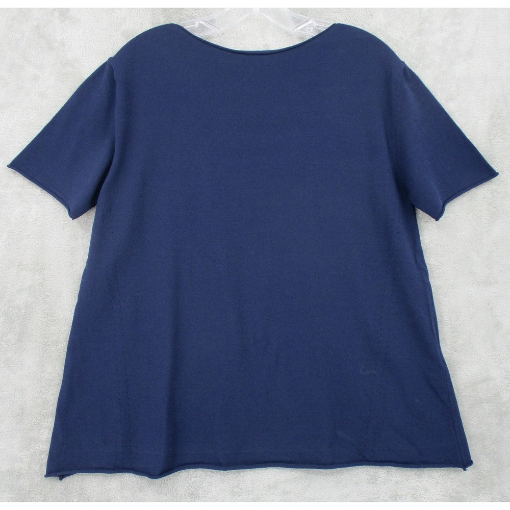 BIANCALANCIA Sweater Womens‎ Medium Lightweight Stretch Knit Navy Blue Italy